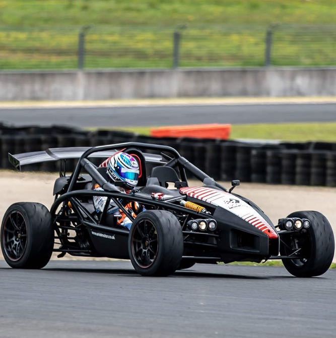 Driver in an open-wheel car